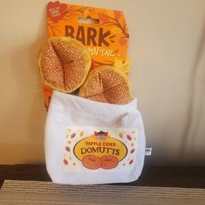 NWT Bark Box Yapple Cider Domutts An Autumn Tail Dog Toy Crinkle Bag Fall Donuts